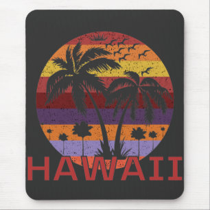 Tapis De Souris Hawaii US Vintage Palm Trees Travel