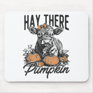 Tapis De Souris Hay There Citrouille Cute Cow Farm Automne Vache A
