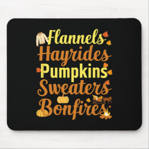 Tapis De Souris Hayrides Flannel Bonfires Sweaters Automne Hallowe