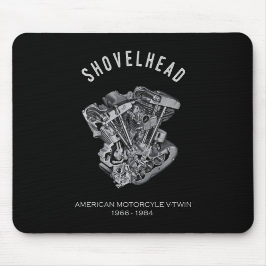 Tapis De Souris HD Motorcycle Vtwin Shovelhead Engine Drawing Bike (Devant)