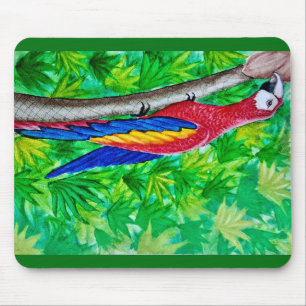 Tapis De Souris Hé, il y a une Macaw écarlate dans cet arbre !