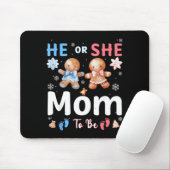 Tapis De Souris He Or She Mom To Be Christmas Gingerbread Gender R (Avec souris)