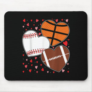 Tapis De Souris Heart Basketball Baseball Garçons Mens Valen