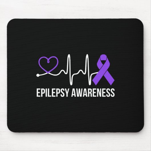 Tapis De Souris Heart-beat Epilepsy Sensibilisation à l'épilepsie  (Devant)
