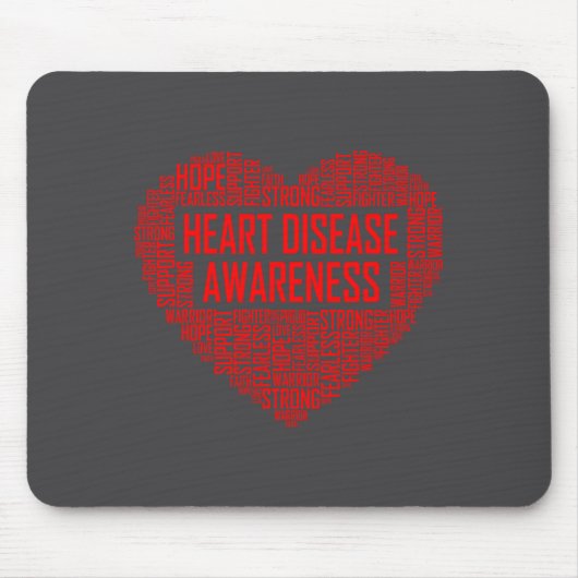 Tapis De Souris Heart Disease Awareness Red Heart Gift February We (Devant)