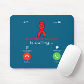 Tapis De Souris Heart Disease Awareness Red Ribbon Heart Attack Su (Avec souris)