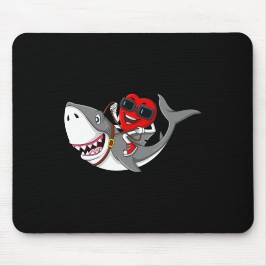 Tapis De Souris Heart équitation requin Saint Valentin's Fun Boys (Devant)