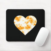 Tapis De Souris Heart Orange Tie Dye - Cute Valentines Day Graphic (Avec souris)