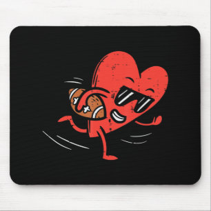 Tapis De Souris Heart Playing American Football Valentines Day Spo