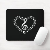 Tapis De Souris Heart Shape Musical Notes Music Lovers Happy Valen (Avec souris)