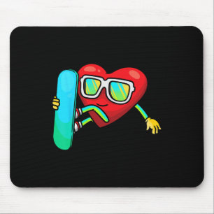 Tapis De Souris Heart Snowboard Valentines Day Snowboard Snowbo