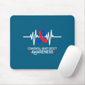Tapis De Souris Heartbeat Chd Congenital Heart Defect Awareness Mo (Avec souris)