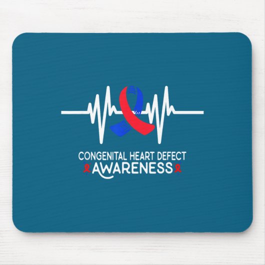 Tapis De Souris Heartbeat Chd Congenital Heart Defect Awareness Mo (Devant)