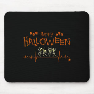 Tapis De Souris Heartbeat Happy Halloween Doctor Nurse