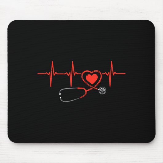 Tapis De Souris Heartbeat Scrub Valentine Nurse Valentines Day Rn  (Devant)