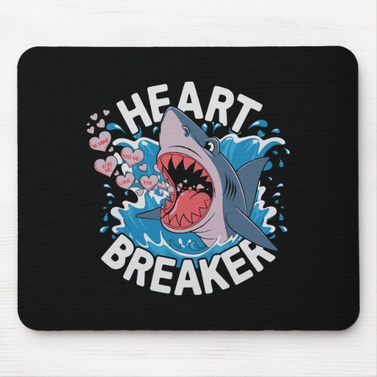 Tapis De Souris Heartbreaker Shark Cute Funny Love Design For Vale (Devant)