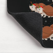 Tapis De Souris Hedgehog Santa Sleigh Flying Funny Magical Christm (Coin)