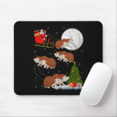 Tapis De Souris Hedgehog Santa Sleigh Flying Funny Magical Christm (Avec souris)