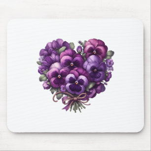 Tapis De Souris Heimer Purple Floral Pansy Démence Heimers