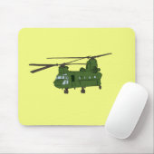 Tapis De Souris Hélicoptère CH-47 militaire chinook vert (Avec souris)