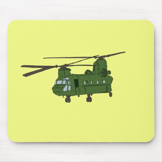 Tapis De Souris Hélicoptère CH-47 militaire chinook vert (Devant)