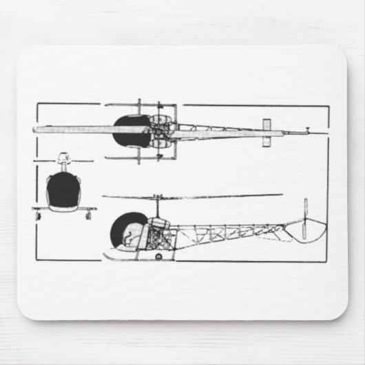 Tapis De Souris Hélicoptère de Bell 47 (Devant)