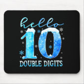 Tapis De Souris Hello 10 Double Digits Snowflakes Winter Christmas (Devant)