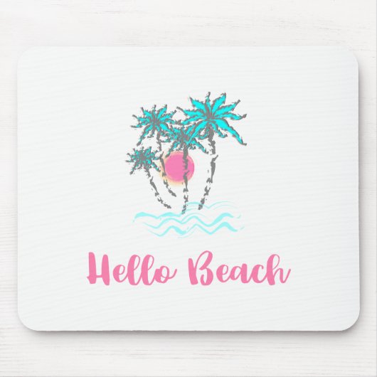 Tapis De Souris Hello Beach Style Tropical été (Devant)