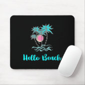 Tapis De Souris Hello Beach Style Tropical Été Noir (Avec souris)