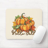 Tapis De Souris Hello Fall - Cosy Citrouille Patch (Avec souris)