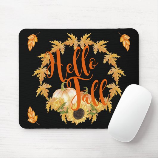 Tapis De Souris Hello Fall Wreath Graphic (Avec souris)