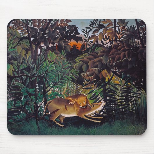 Tapis De Souris Henri Rousseau - Le lion affamé (Devant)
