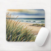 Tapis De Souris Herbe de plage à l'aquarelle (Avec souris)