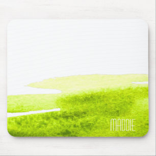 Tapis De Souris Herbe verte aquarelle verte citron minimaliste