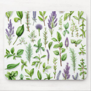 Tapis De Souris Herbes pourpres et vertes