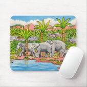 Tapis De Souris Herd d'Eléphants (Avec souris)