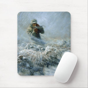 Tapis De Souris Herder de mouton, tempête par Newell Convers Wyeth