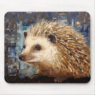Tapis De Souris Hérisson Animal Art Décor Peinture Mosaïque