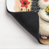 Tapis De Souris Hérisson Avec Bouquet Fleur (Coin)