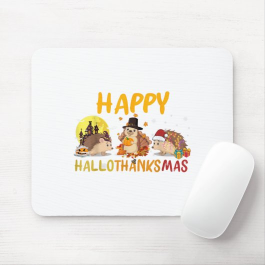 Tapis De Souris Hérisson Bonne Automne Automne Noël Halloween Tha (Avec souris)