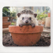 Tapis De Souris Hérisson dans un pot de fleurs en argile (Devant)