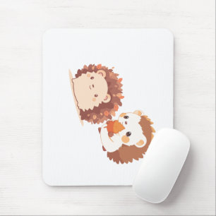Tapis De Souris Hérisson d'automne mignon - Kawaii animaux de forê