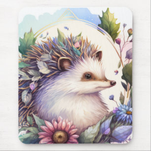 Tapis De Souris Hérisson Portrait Animal Peinture Faune Extérieur