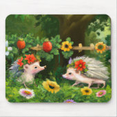 Tapis De Souris Hérisson Whimsical dans un jardin de campagne angl (Devant)