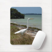 Tapis De Souris Héron blanc 2 Mousepad (Avec souris)