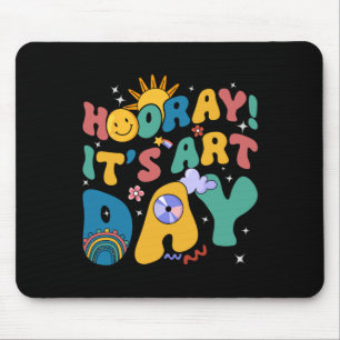 Tapis De Souris Heure C'est jour de l'Art Enseignant d'Art Rainbow