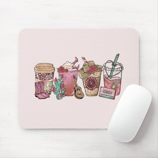 Tapis De Souris Heure du café Cowboy (Avec souris)