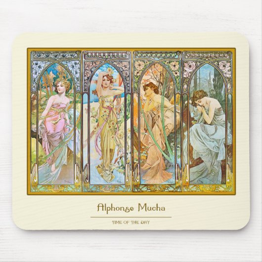 Tapis De Souris Heure du jour, Alphonse Mucha (Devant)