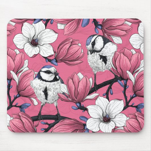 Tapis De Souris Heure du printemps en rose (Devant)