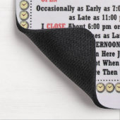 Tapis De Souris Heures de bureau Mousepad-blanches (Coin)